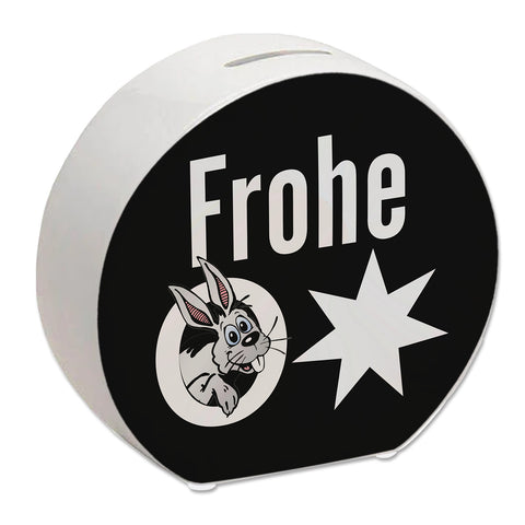 Osterhase Spardose mit Spruch: Frohe Ostern