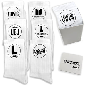 epicsocks Leipzig Vibes Socken in 37-41 im 6er Set in Geschenkdose im 6er Set in Geschenkbox