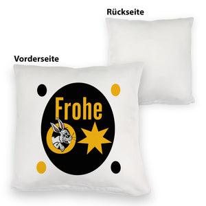 Osterhase Kissen mit Spruch: Frohe Ostern