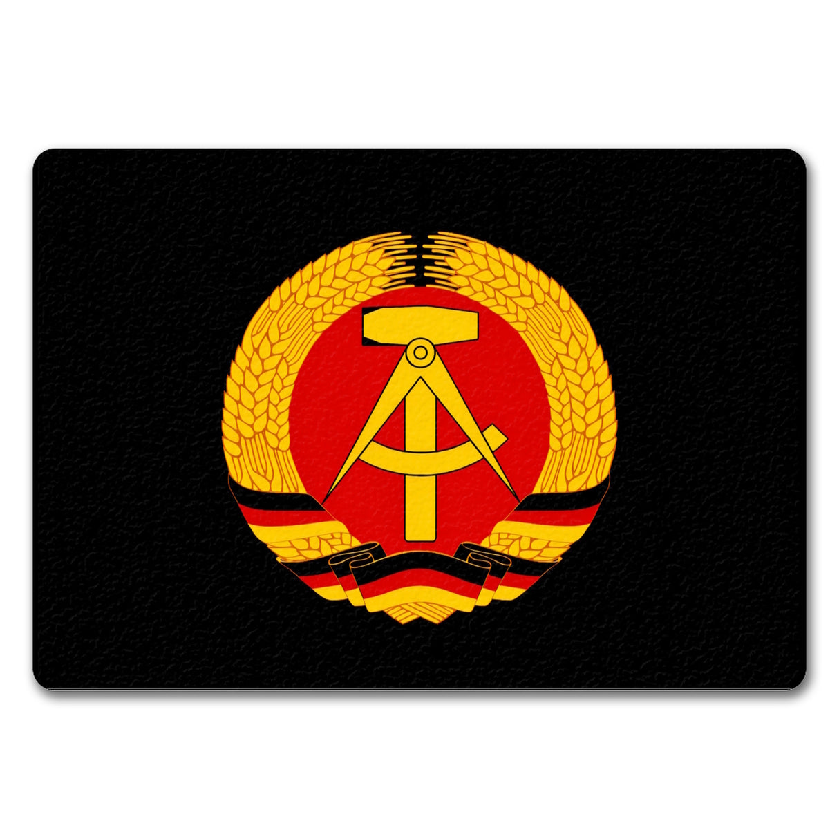 DDR Staatswappen Fußmatte in 35x50 cm ohne Rand für Ostalgie Fans