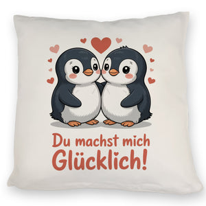 Kawaii Pinguine - Du machst mich glücklich Kissen