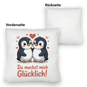 Kawaii Pinguine - Du machst mich glücklich Kissen