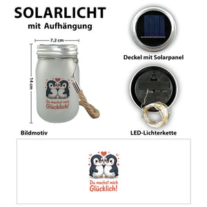 Kawaii Pinguine - Du machst mich glücklich Solarlicht