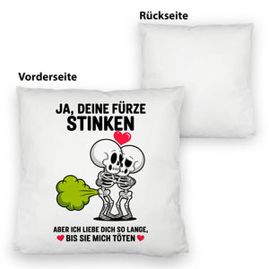 Skelett Pärchen - Ja, deine Fürze stinken Kissen
