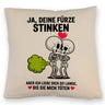 Skelett Pärchen - Ja, deine Fürze stinken Kissen