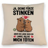 Capybara Pärchen Kissen - Ja, deine Fürze STINKEN