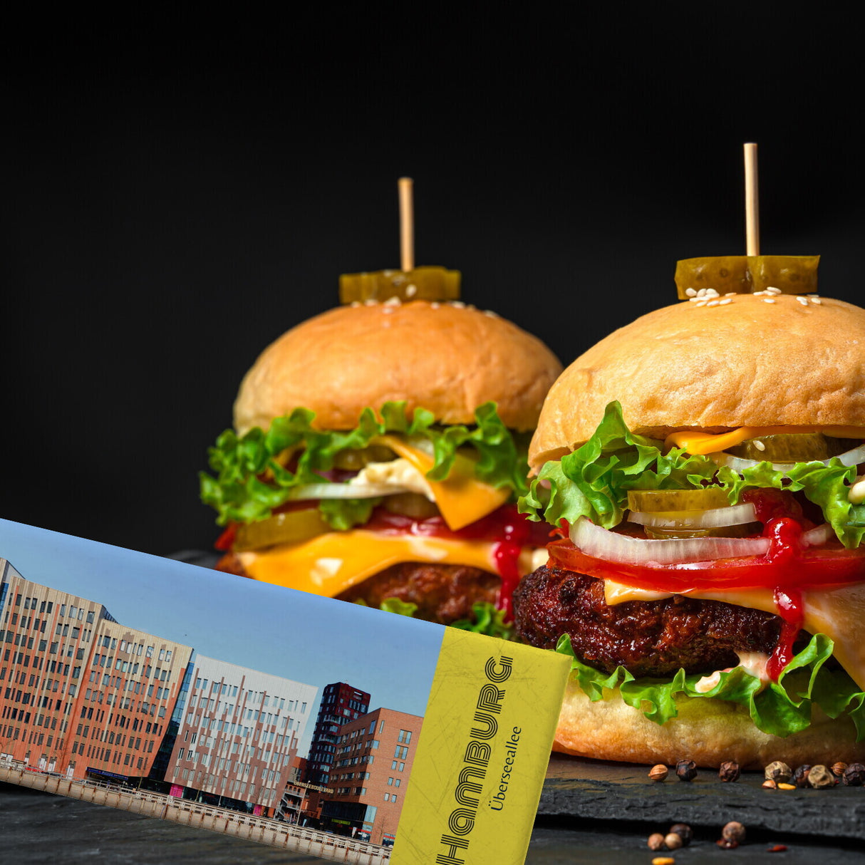 streetline Hamburg Überseeallee Panorama Souvenir Magnet