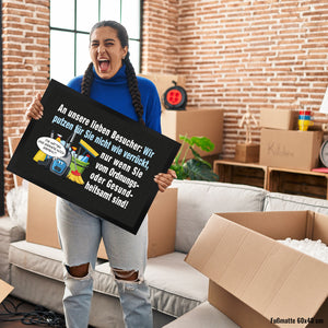 Hausarbeit Fußmatte in 35x50 cm mit Spruch: Sauber, außer bei Amtbesuch!