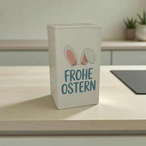 Frohe Ostern Dose 900ml mit niedlichen Hasenohren