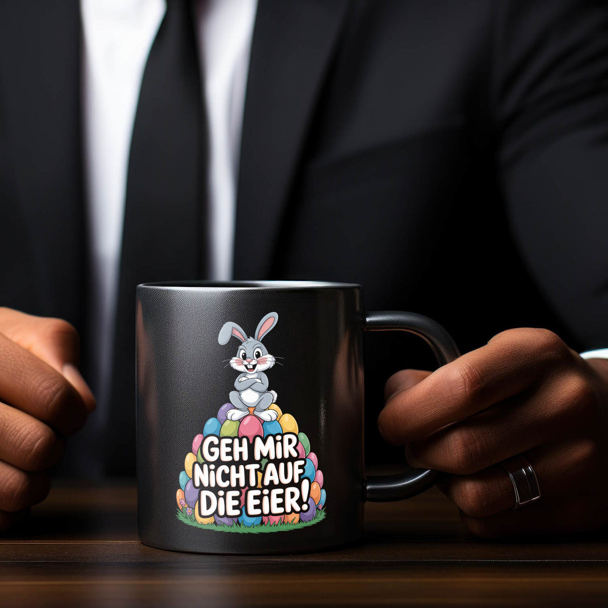 Osterhasen Cartoon Tasse Geh mir nicht auf die Eier