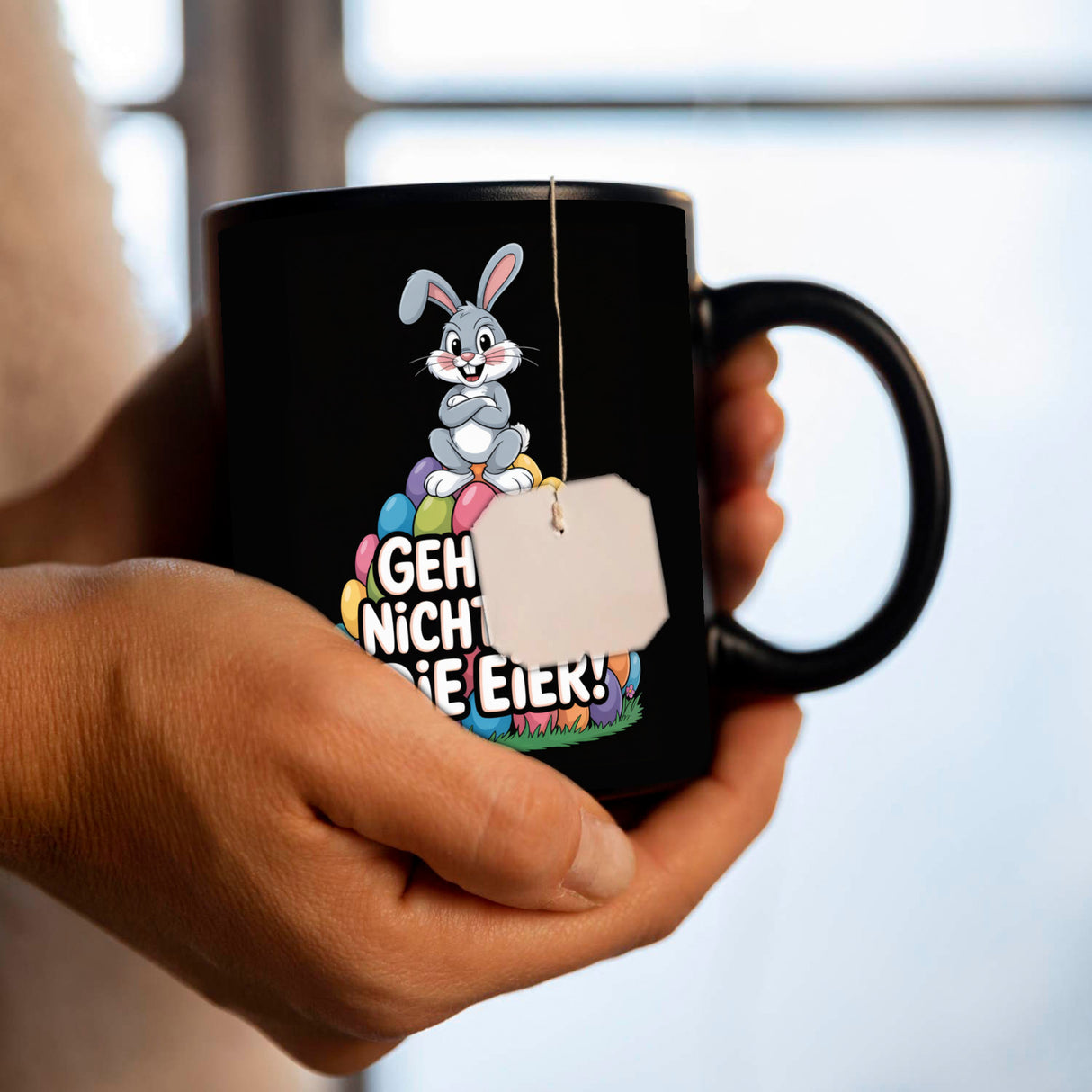 Osterhasen Cartoon Tasse Geh mir nicht auf die Eier