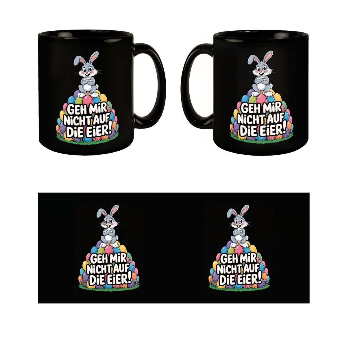 Osterhasen Cartoon Tasse Geh mir nicht auf die Eier
