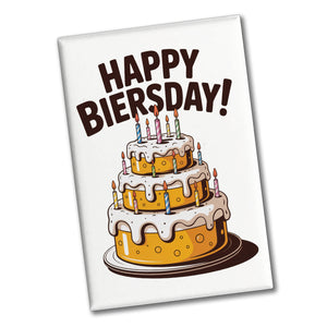 Bierkuchen Happy Biersday Souvenir Souvenir Magnet für Biertrinker zum Geburtstag