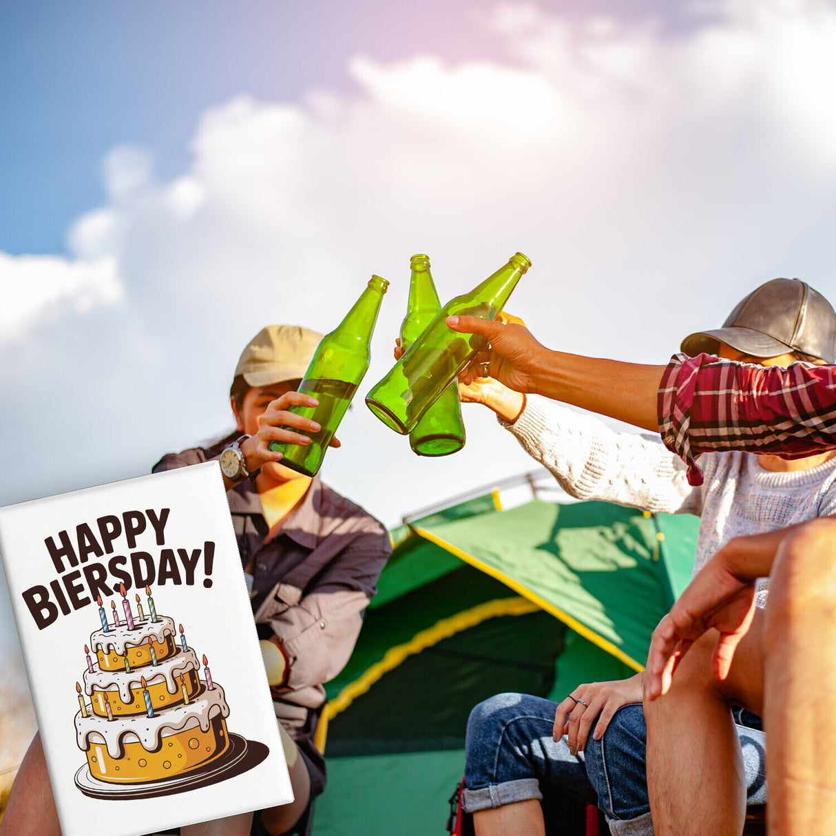 Bierkuchen Happy Biersday Souvenir Souvenir Magnet für Biertrinker zum Geburtstag