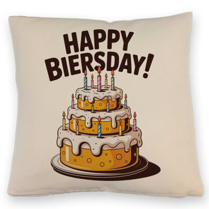 Bierkuchen Happy Biersday Kissen für Biertrinker zum Geburtstag