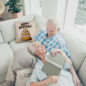 Bierkuchen Happy Biersday Kissen für Biertrinker zum Geburtstag