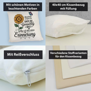 Du bist grossartig Kissen mit Sonnenblume