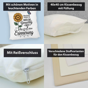 Du bist grossartig Kissen mit Sonnenblume