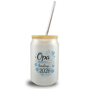 Opa loading 2026 Trinkglas mit Bambusdeckel für werdende Opas