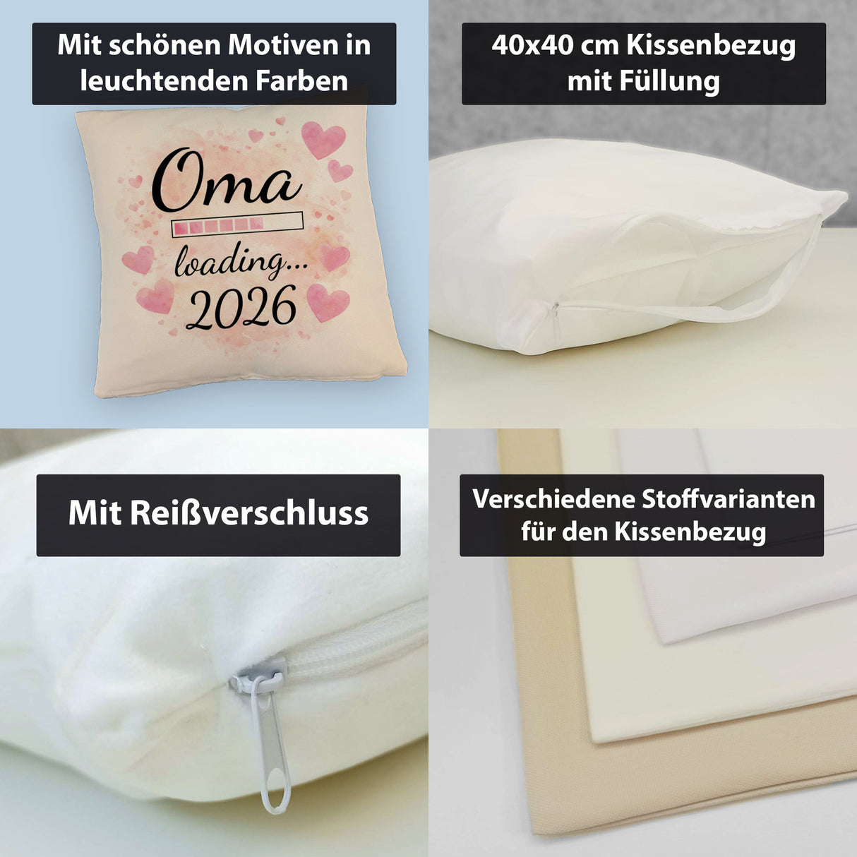 Rosa Herzen Kissen Oma Loading... 2026