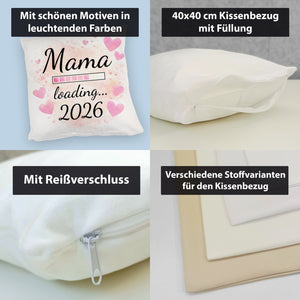 Rosa Herzen Mama Kissen - Mama loading... 2026