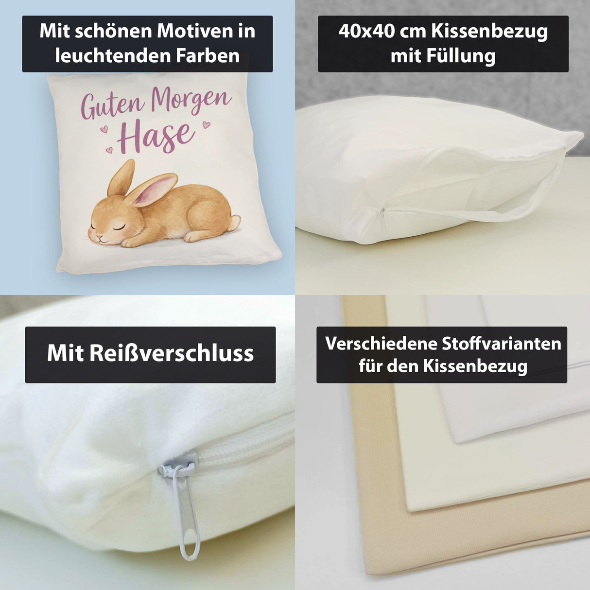 Schlafender Hase Guten Morgen Kissen