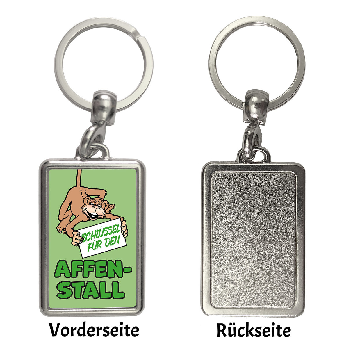 Affe Schlüsselanhänger mit Spruch: Schlüssel für den Affenstall