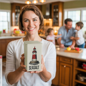 Retro-Leuchtturm SEASALT Dose 900ml für Meersalz