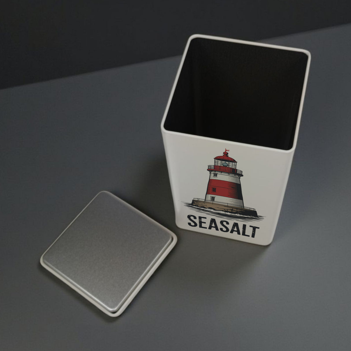 Retro-Leuchtturm SEASALT Dose 900ml für Meersalz