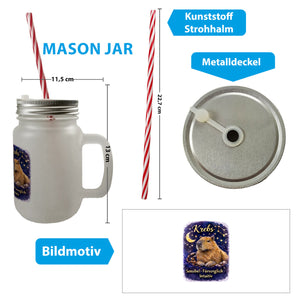 Krebs Sternzeichen Cabybara Trinkglas mit Bambusdeckel für Astrologie Fans