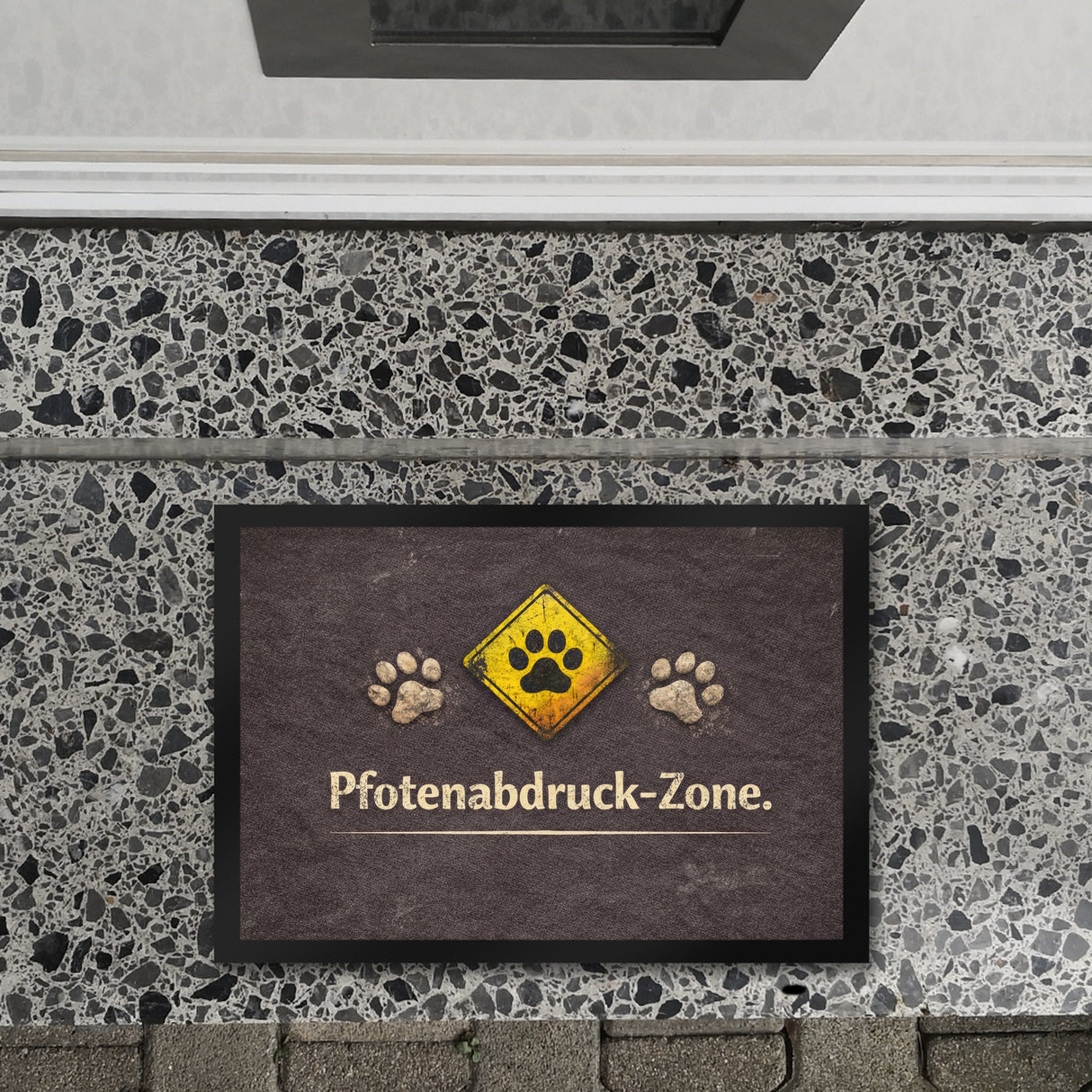 Pfotenabdruck Warnschild Fußmatte in 35x50 cm für Haustierliebhaber