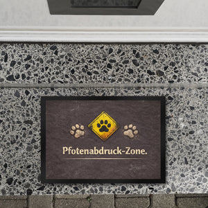 Pfotenabdruck Warnschild Fußmatte in 35x50 cm für Haustierliebhaber
