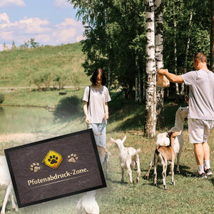 Pfotenabdruck Warnschild Fußmatte in 35x50 cm für Haustierliebhaber