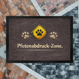 Pfotenabdruck Warnschild Fußmatte in 35x50 cm für Haustierliebhaber