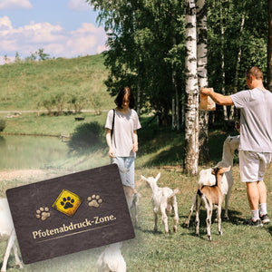 Pfotenabdruck Warnschild Fußmatte in 35x50 cm ohne Rand für Haustierliebhaber
