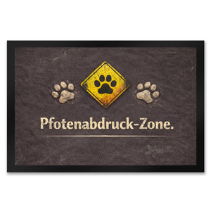 Pfotenabdruck Warnschild Fußmatte in 35x50 cm für Haustierliebhaber