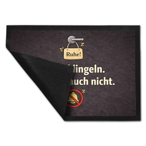 Nicht klingeln. Klopfen auch nicht. Türgriff Ruhe Fußmatte in 35x50 cm