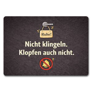 Nicht klingeln. Klopfen auch nicht. Türgriff Ruhe Fußmatte in 35x50 cm ohne Rand