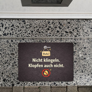 Nicht klingeln. Klopfen auch nicht. Türgriff Ruhe Fußmatte in 35x50 cm ohne Rand