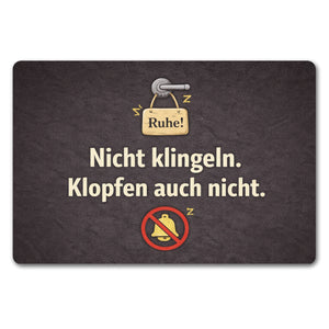 Nicht klingeln. Klopfen auch nicht. Türgriff Ruhe Fußmatte in 35x50 cm ohne Rand