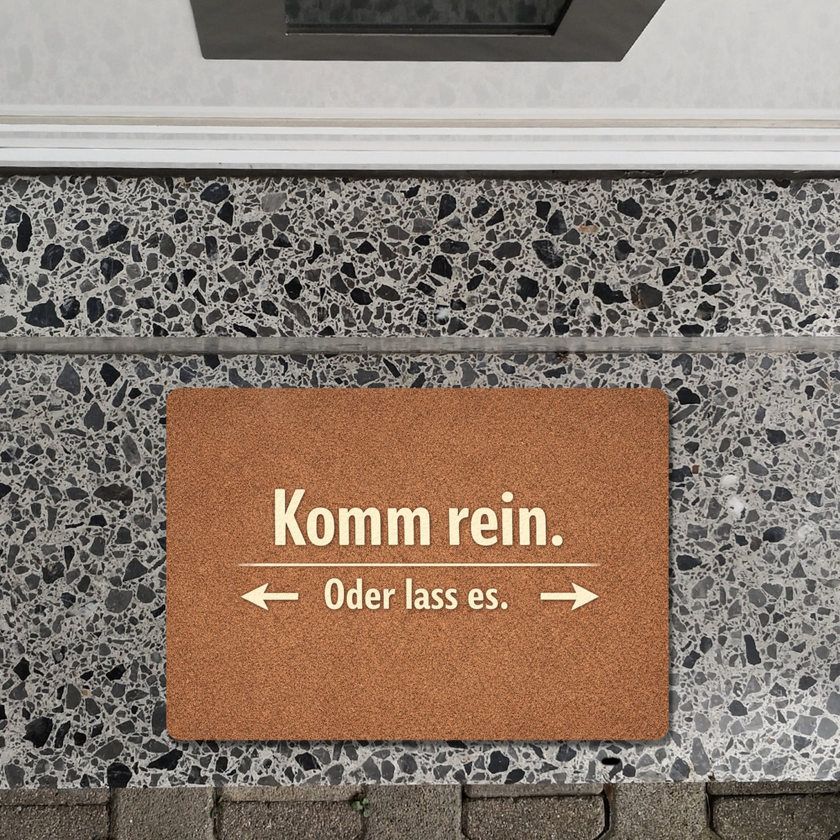 Kork-Effekt Komm rein Oder lass es Fußmatte in 35x50 cm ohne Rand