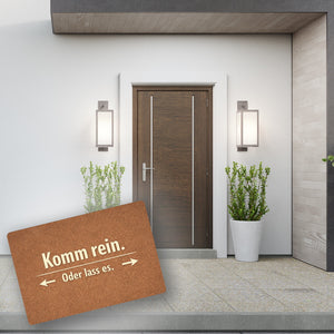 Kork-Effekt Komm rein Oder lass es Fußmatte in 35x50 cm ohne Rand