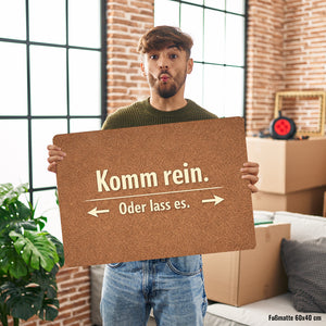 Kork-Effekt Komm rein Oder lass es Fußmatte in 35x50 cm ohne Rand