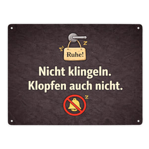 Nicht klingeln. Klopfen auch nicht. Türgriff Ruhe Metallschild in 15x20 cm