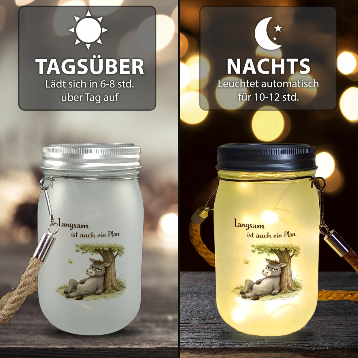 Eddi Esel Unter Baum Solarlicht Langsam ist auch ein Plan