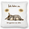 Eddi Esel Ich höre zu Ich ignoriere nur aktiv Kissen für Morgenmuffel