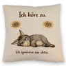Eddi Esel Ich höre zu Ich ignoriere nur aktiv Kissen für Morgenmuffel