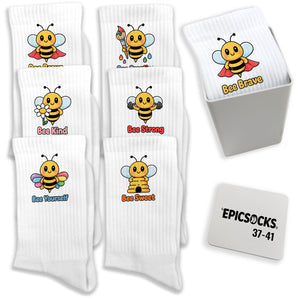 epicsocks Bee Adventures Socken in 37-41 im 6er Set in Geschenkdose im 6er Set in Geschenkbox