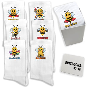epicsocks Bee Adventures Socken in 37-41 im 6er Set in Geschenkdose im 6er Set in Geschenkbox