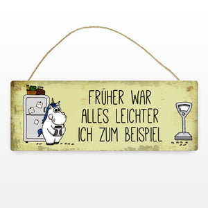 Honeycorns Metallschild mit dickes Einhorn Motiv und Spruch: Früher war alles leichter ...